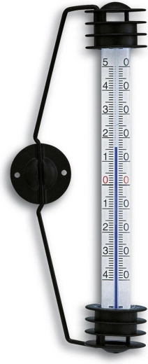 Raamthermometer 19,5 cm van kunststof en metaal, zwart