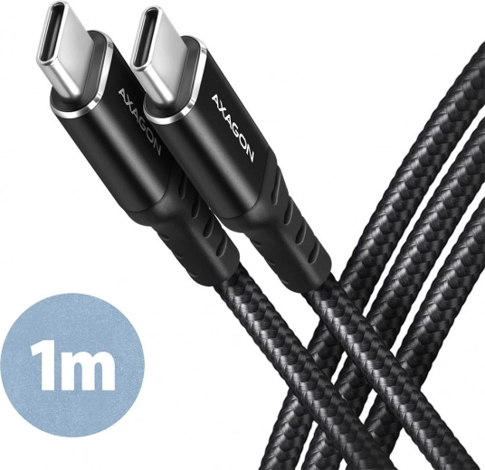 USB-C naar USB-C kabel 1 m, Power Delivery 60W, 3A, zwart