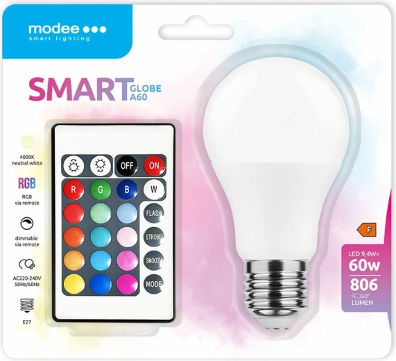 Modee LED slimme lamp A60 9,4 W E27 RGB-W 806 lm met afstandsbediening