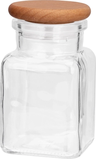 Glazen kruidenpot President line 150 ml met houten deksel
