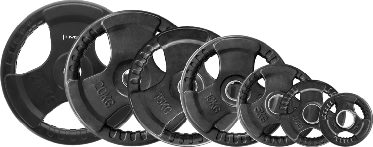 Olympische rubberen Tri‑Grip schijf 15 kg