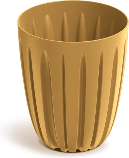 Bloempot Wario 13,7 cm mosterdgeel kunststof