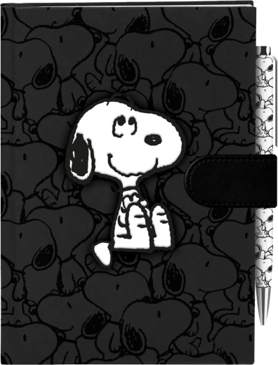 Peanuts-notitieboekje met fluwelen omslag en balpen