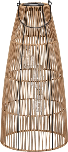 Zonne-tuinlantaarn van riet 55 cm, bruin