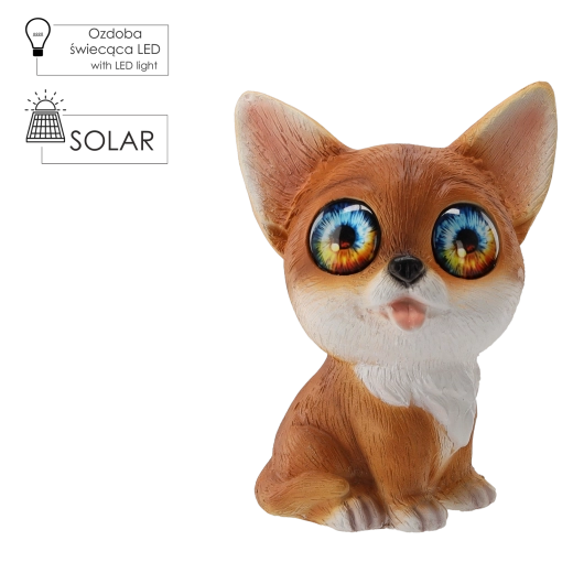 Tuinbeeld van een kat met zonne-LED-verlichting 20,5 × 21 × 28,5 cm