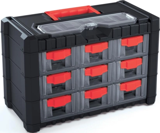 Kunststof gereedschapskast CARGO 9+1, 400 × 200 × 260 mm