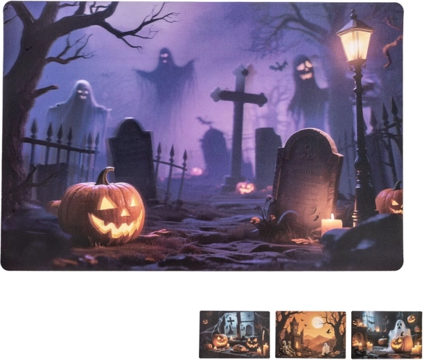 Halloween-tafelonderlegger 42 × 28 cm, mix van motieven - 1 stuk