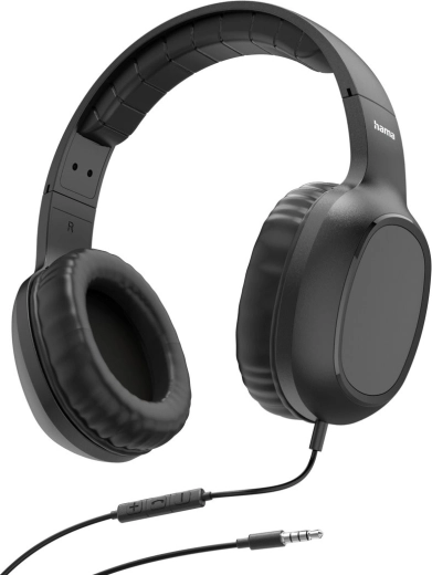 Hama Fun II bedrade on-ear koptelefoon met microfoon, zwart