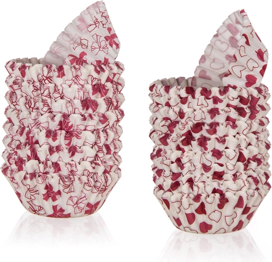 Papieren bakvormpjes LOVE 5,5 × 1,7 cm, 200 stuks