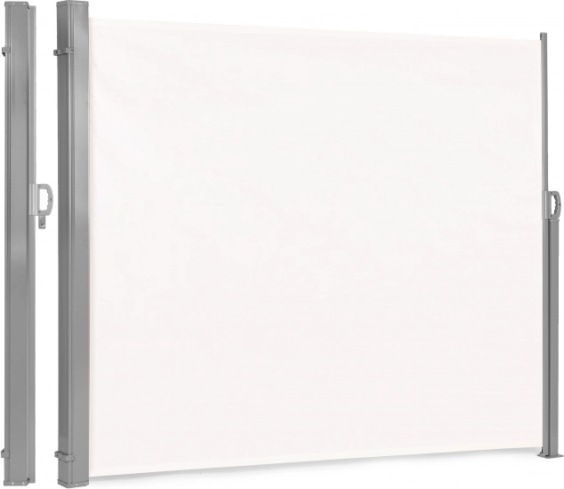 Inklapbaar zijscherm, rolgordijn, afscherming voor tuin en terras, beige kleur