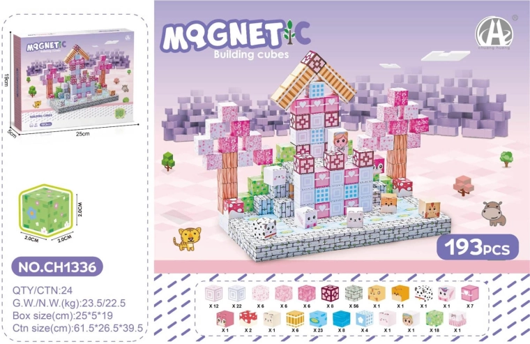 Set magnetische 3D blokjes voor kinderen 193 stuks