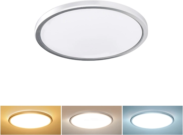 Solight LED plafond- en wandlamp Acate IP54 18 W 1620 lm 22 cm zilver