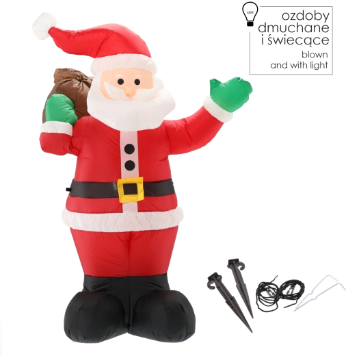 Opblaasbare Kerstman met LED-verlichting 180 cm