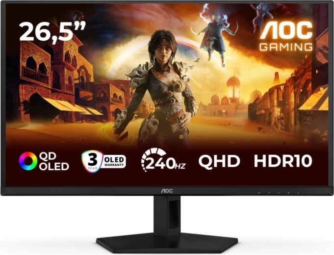 Gamingmonitor 26,5" QD‑OLED 240 Hz met HDMI en DisplayPort