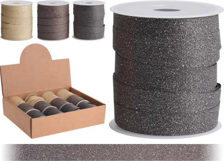 Striklint met glitter 10 m × 1 cm – mix bruin en goud