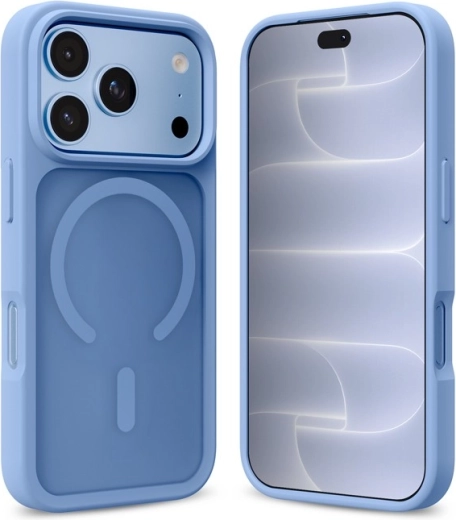 Crong Hybrid Matte Magnetic MagSafe-hoesje voor iPhone 18 Pro / 17 Pro blauw