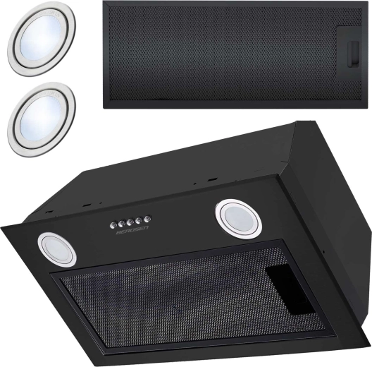 Ingebouwde onderkast afzuigkap 60 cm zwart