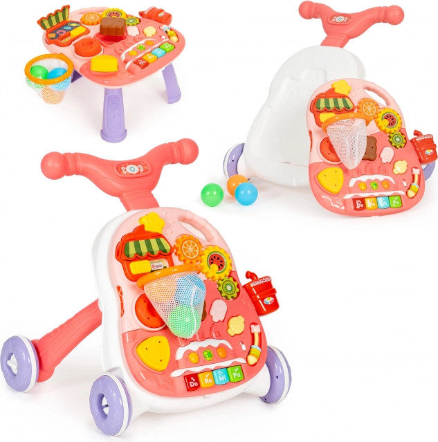 Interactieve looptrainer en educatieve tafel met geluiden 2-in-1