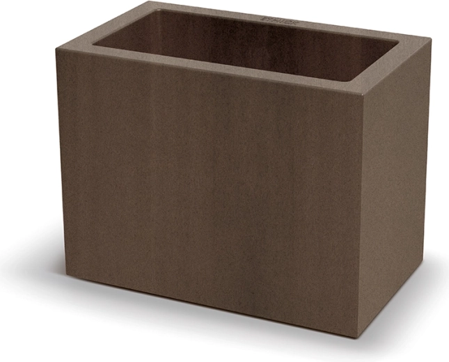 Rechthoekige zelfwatergevende bloembak 58 cm, roestbruin