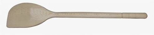 Houten ovale lepel met hoek 30 cm