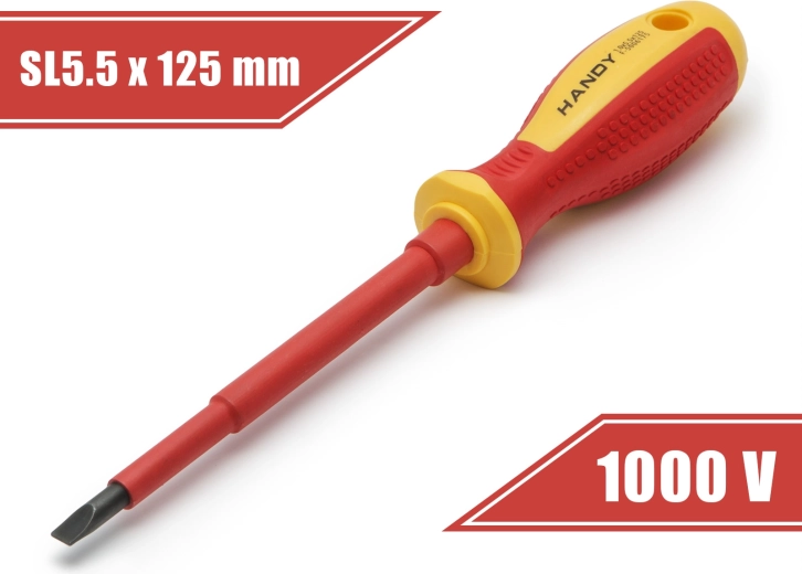 Geïsoleerde platte schroevendraaier 5,5 × 125 mm tot 1000 V
