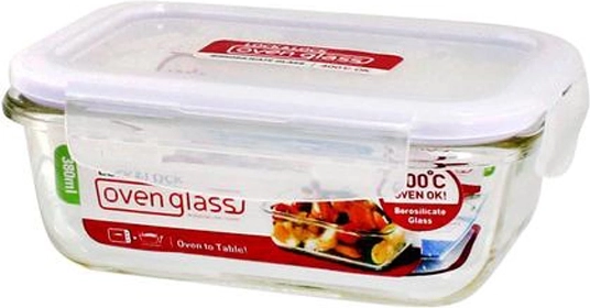 Glazen ovenschaal met deksel van borosilicaatglas 380 ml