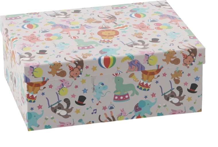 Geschenkdoos met kleurrijke dieren