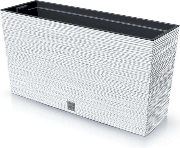 Bloembak Furu M 77 cm wit met inleg