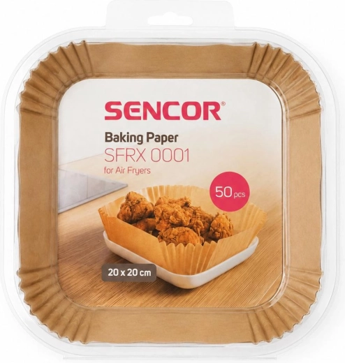 Sencor bakpapier voor heteluchtfriteuse 20 × 20 cm, 50 stuks