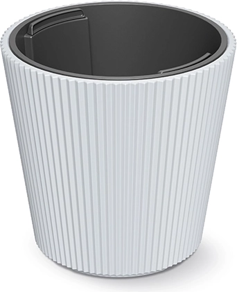 Bloempot met inzet MILLY 23,8 cm wit