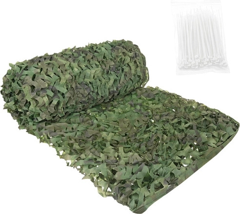 Camouflagenet 4 × 6 m GARDLOV Woodland met 100 kabelbinders