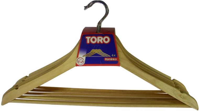 Houten kleerhangers TORO, set van 6 stuks