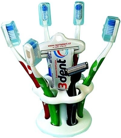 Kunststof tandenborstelhouder voor 6 borstels, diameter 10,5 cm