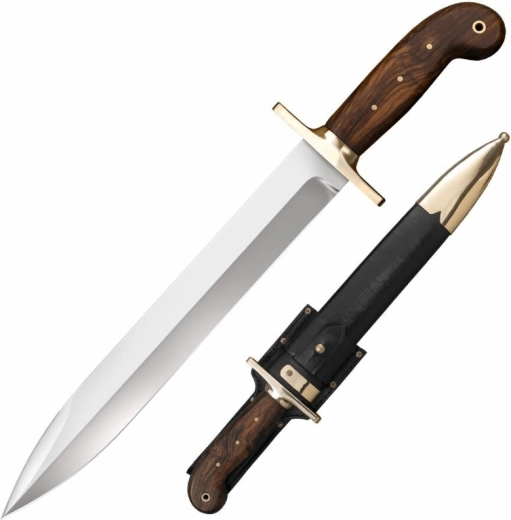 Cold Steel 1849 Rifleman’s Knife verzamelmes van rozenhout met leren foedraal 30,5 cm