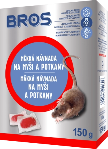 Bros zachte lokaas voor muizen en ratten 150 g