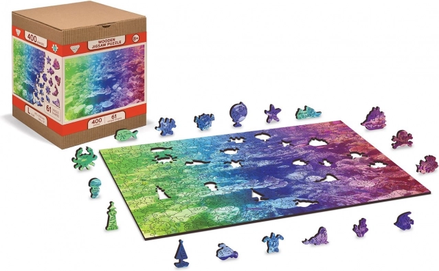 Houten dubbelzijdige puzzel Koraalrif 2-in-1, 100 stukjes