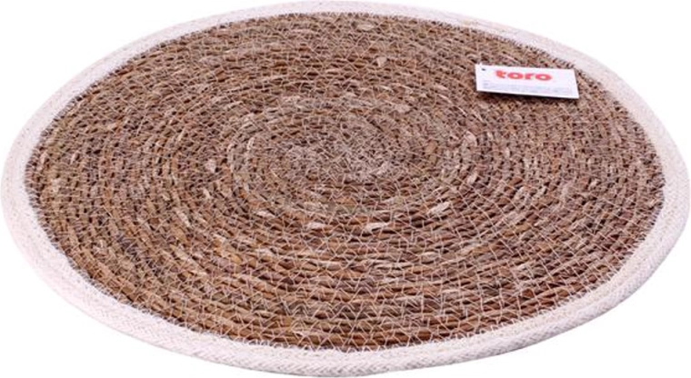 Placemats van zeegras met sierlijke rand 38 cm TORO