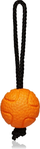 Explorer Dog AirBall met touw – oranje hondenspeelbal 6,5 cm