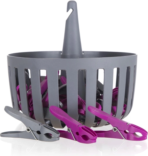 Hangmand met wasknijpers BRILANZ, 30 stuks, mix van kleuren