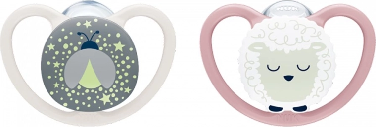 Fopspeen NUK Perfect Match Air Night FIREFLY/SHEEP 6–18 maanden, 2 stuks