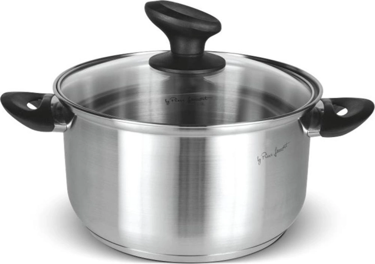 Roestvrijstalen kookpan Lamart Pure met glazen deksel 22 × 12,5 cm