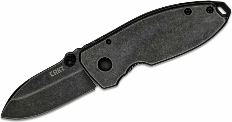 Zakmes CRKT Squid Black Stonewash 5,4 cm, volledig metalen, zwart