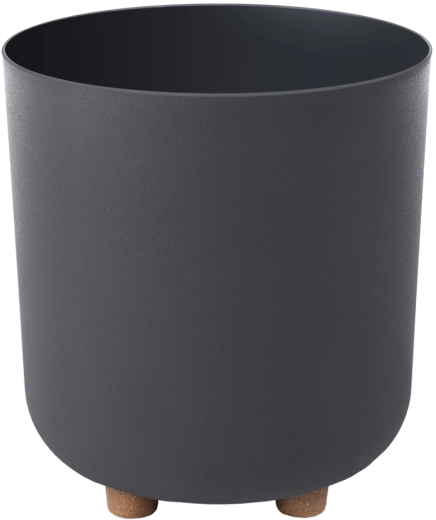 Bloempot Sofia 24 cm van gerecycled plastic – mat zwart