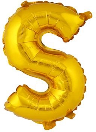 Folieballon letter S 30 cm goud TORO