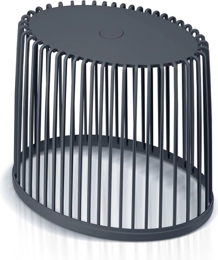 Universele ovale mand met bamboe deksel 44 cm, antraciet