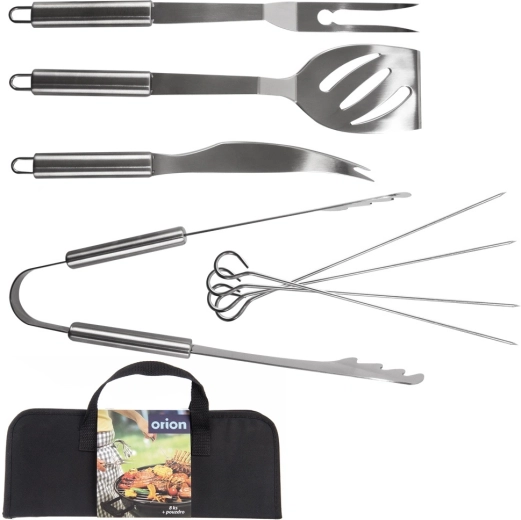 Set barbecuegerei van roestvrij staal in etui, 9-delig