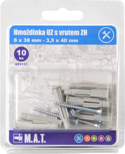 Knoopplug met kraag 6 mm met PH-schroef, verzinkt (10 stuks)