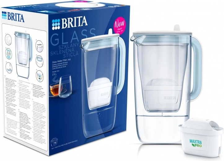 Glazen filterkan 2,5 l + 1 BRITA MAXTRA PRO Pure Performance cartridge