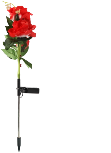 Zonne-energiesiertuinlamp roos 70 cm, warm wit, 3 LED