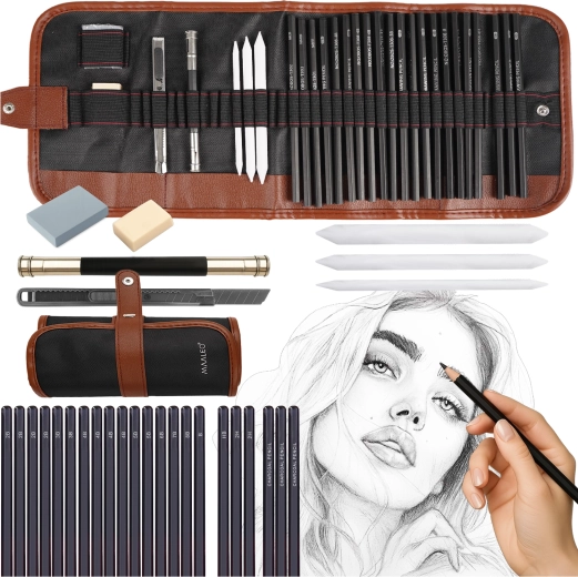 Maaleo professionele schetset in rol-etui – 29-delige set